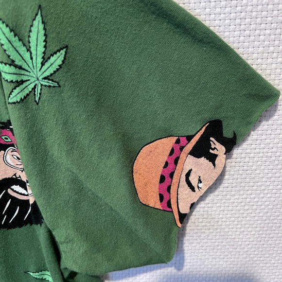 Cheech & Chong Graphic T-Shirt Green Marijuana Leaf Comedy Unisex - ALTERED - Picture 3 of 8